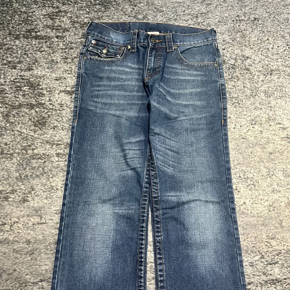 True Religion Billy Jeans‎ Mens 32x34 Blue Studded Relaxed Bootcut Vintage Y2K